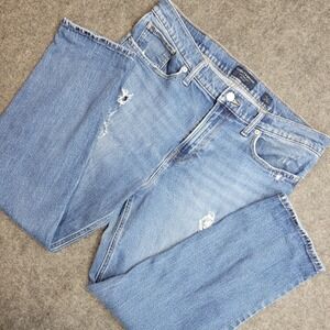 Lucky Brand Jeans Womens 12/31 Blue Mid Rise Boyfriend Sienna Slim Straight Leg